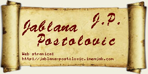 Jablana Postolović vizit kartica